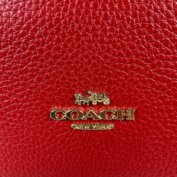 Coach Pennie Vibrant Red Leather Hobo Hand Shoulder Large Bag NWT - Picture 9 of 14